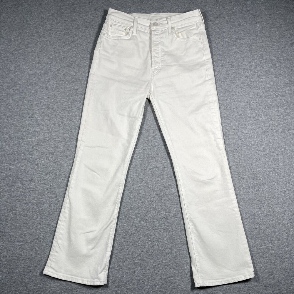 Mother Jeans Womens 27 White The Tripper Ankle High Rise Stretch Denim